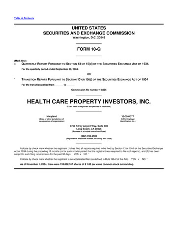 Thumbnail Healthpeak Properties
 10-Q Quarterly Report FY 