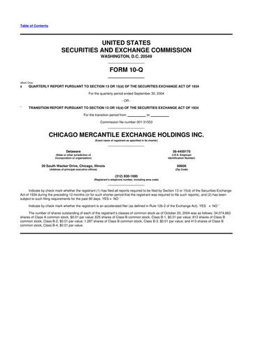 Thumbnail CME Group 10-Q Quarterly Report FY 