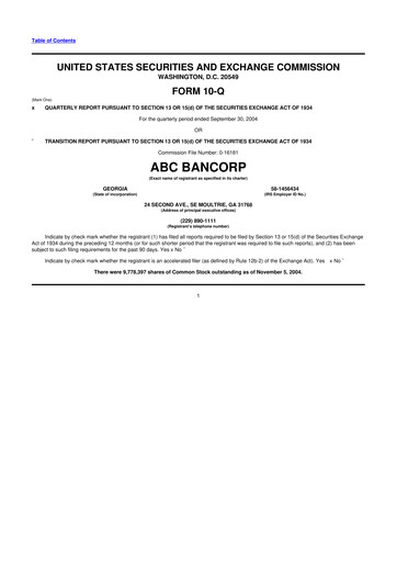 Miniature Ameris Bancorp
 10-Q Rapport trimestriel  