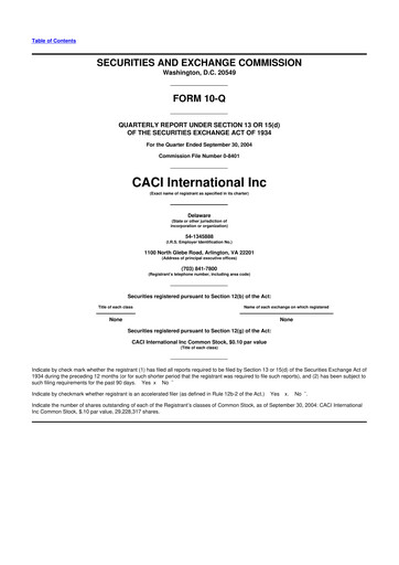Thumbnail CACI International Inc 10-Q Quarterly Report FY 