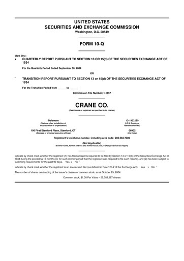 Thumbnail Crane NXT 10-Q Quarterly Report FY 