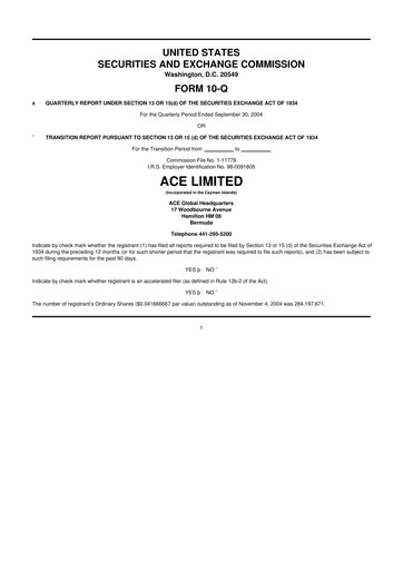 Vorschaubild Chubb 10-Q Quartalsbericht  