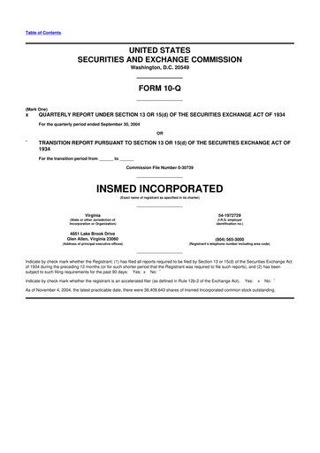 Thumbnail Insmed 10-Q Quarterly Report FY 