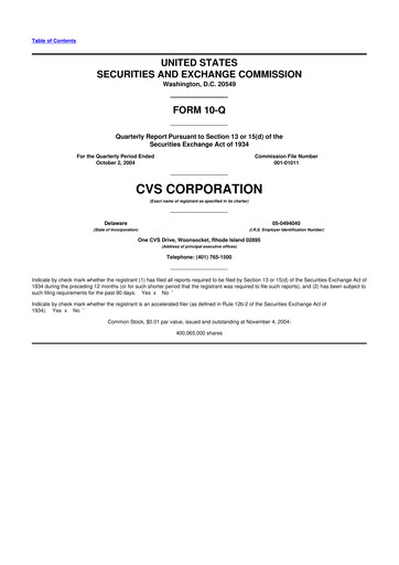 Thumbnail CVS Health 10-Q Quarterly Report FY 
