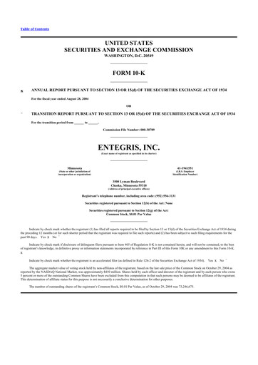 Thumbnail Entegris 10-K Annual Report 