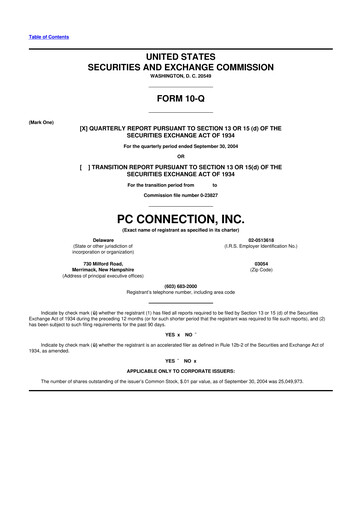 Thumbnail PC Connection
 10-Q Quarterly Report FY 