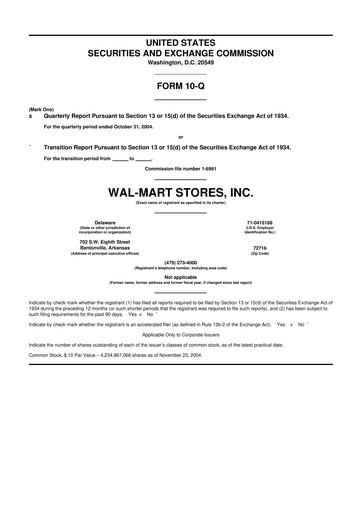 Thumbnail Walmart 10-Q Quarterly Report FY 
