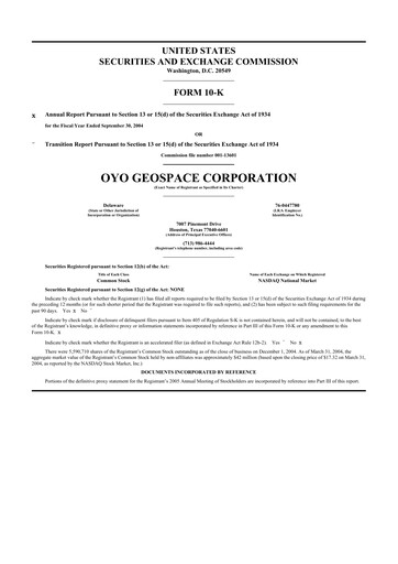 Thumbnail Geospace Technologies
 10-K Annual Report 