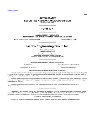 Thumbnail Jacobs Engineering 10-K Annual Report 