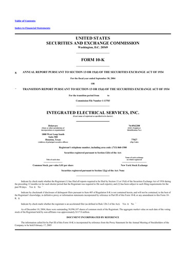 Thumbnail IES Holdings 10-K Annual Report 