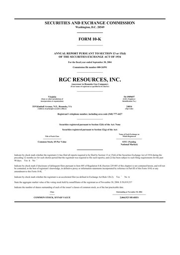 Thumbnail RGC Resources 10-K Annual Report 