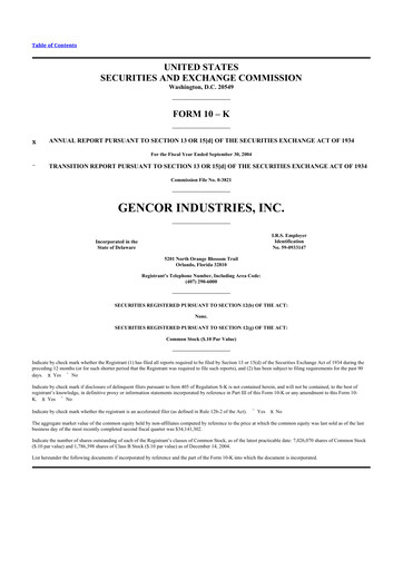 Thumbnail Gencor Industries
 10-K Annual Report 