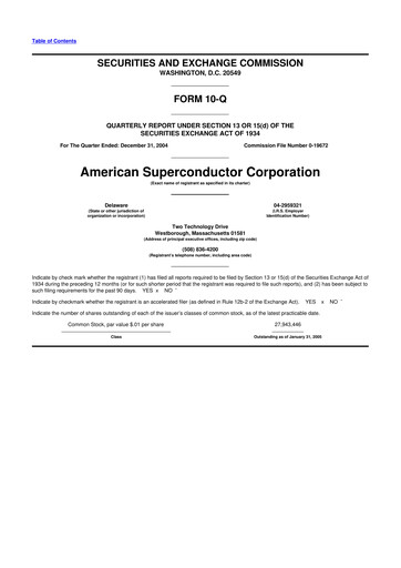 Thumbnail American Superconductor Corporation 10-Q Quarterly Report FY 