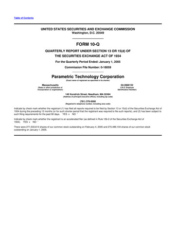 Thumbnail PTC 10-Q Quarterly Report FY 
