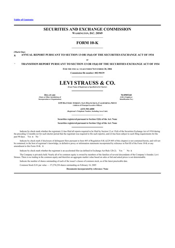 Vorschaubild Levi Strauss & Co. 10-K Jahresbericht 