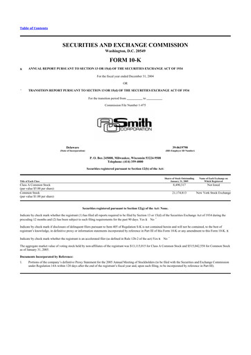 Thumbnail A. O. Smith 10-K Annual Report 