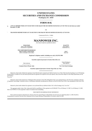 Thumbnail ManpowerGroup 10-K Annual Report 