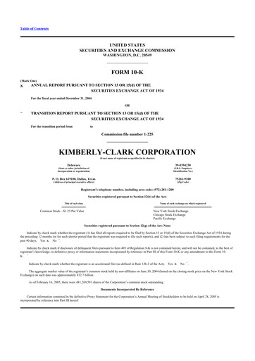 Thumbnail Kimberly-Clark 10-K Annual Report 