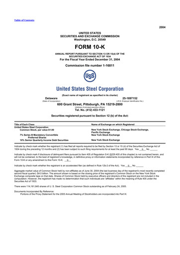 Thumbnail U.S. Steel
 10-K Annual Report 