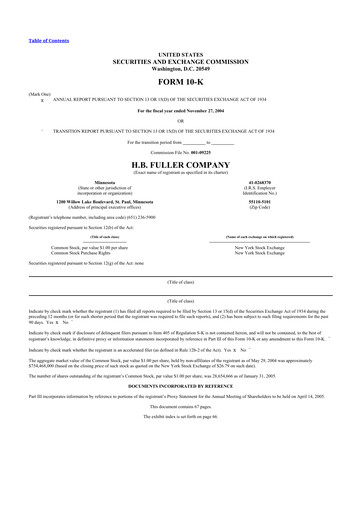 Thumbnail H.B. Fuller
 10-K Annual Report 