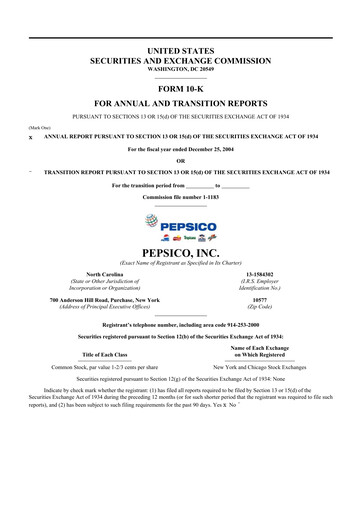 Thumbnail Pepsico 10-K Annual Report 