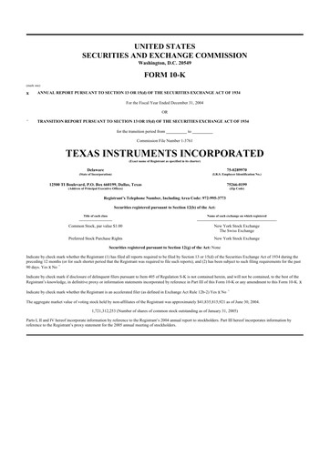 Thumbnail Texas Instruments 10-K Annual Report 