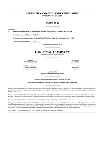 Thumbnail Fastenal 10-K Annual Report 