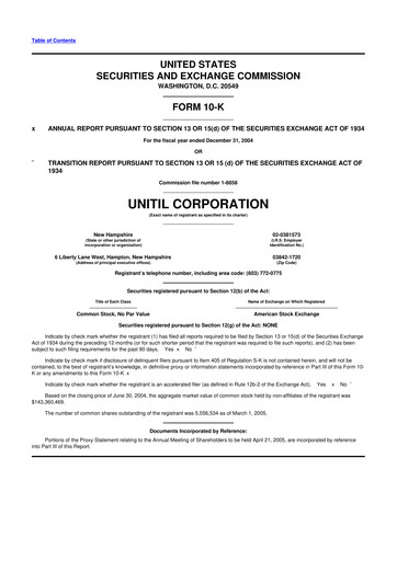 Thumbnail Unitil Corporation
 10-K Annual Report 