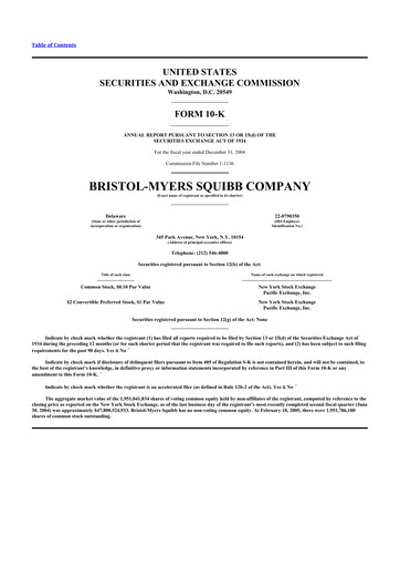 Thumbnail Bristol-Myers Squibb 10-K Annual Report 