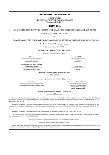 Thumbnail General Dynamics 10-K Annual Report 