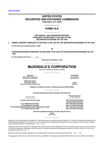 Thumbnail McDonald 10-K Annual Report 