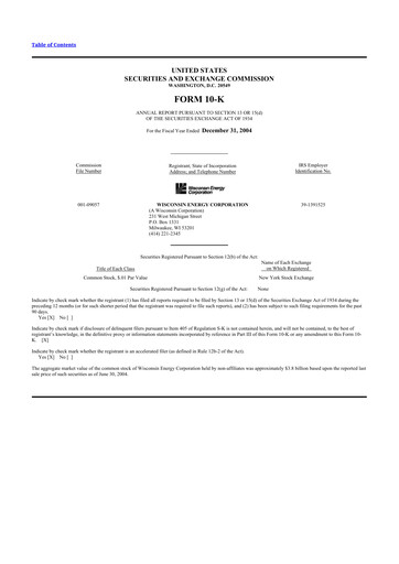 Thumbnail WEC Energy Group 10-K Annual Report 