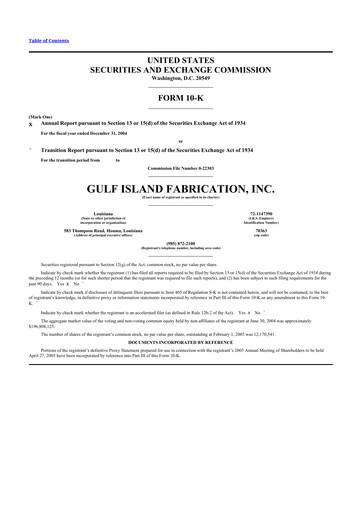 Thumbnail Gulf Island Fabrication
 10-K Annual Report 