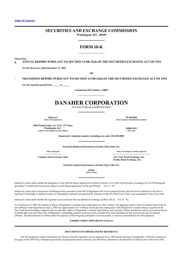 Thumbnail Danaher 10-K Annual Report 