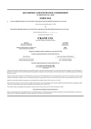 Vorschaubild Crane NXT 10-K Jahresbericht 