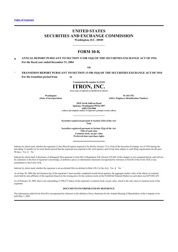 Thumbnail Itron
 10-K Annual Report 