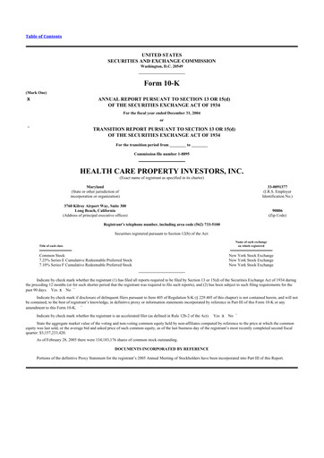 Thumbnail Healthpeak Properties
 10-K Annual Report 