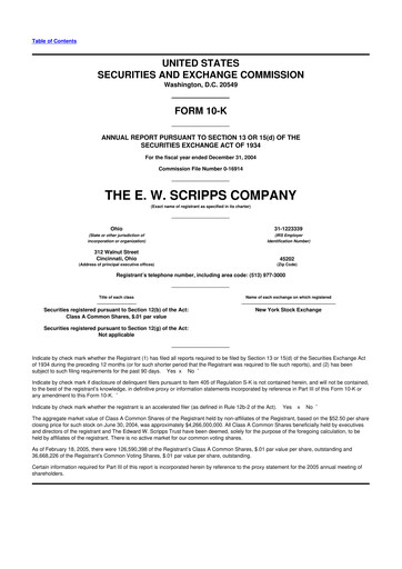 Thumbnail E. W. Scripps Company
 10-K Annual Report 