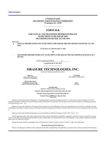 Thumbnail OraSure Technologies 10-K Annual Report 