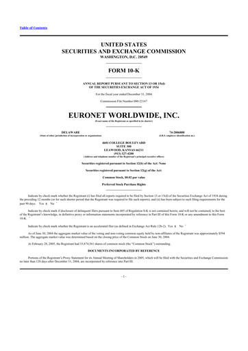 Thumbnail Euronet Worldwide
 10-K Annual Report 