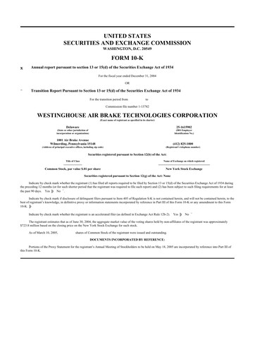 Thumbnail Wabtec 10-K Annual Report 