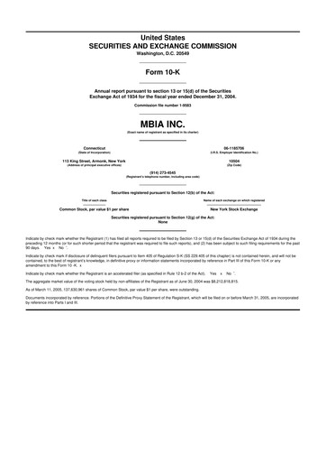 Thumbnail MBIA 10-K Annual Report 