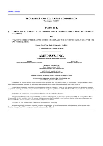 Thumbnail Amedisys 10-K Annual Report 