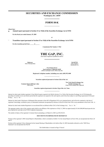 Thumbnail Gap Inc.
 10-K Annual Report 