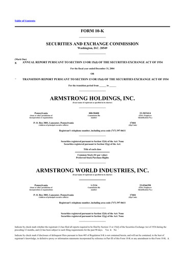 Thumbnail Armstrong World Industries
 10-K Annual Report 