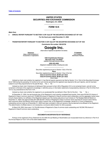 Thumbnail Alphabet (Google) 10-K Annual Report 