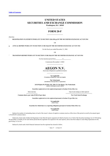 Thumbnail AEGON
 20-F Annual Report 