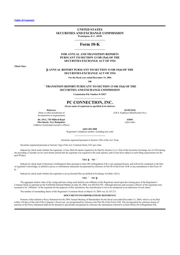 Thumbnail PC Connection
 10-K Annual Report 