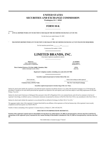 Thumbnail Bath & Body Works 10-K Annual Report 