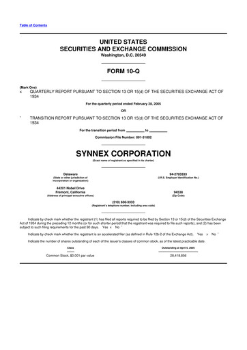 Thumbnail TD Synnex 10-Q Quarterly Report FY 